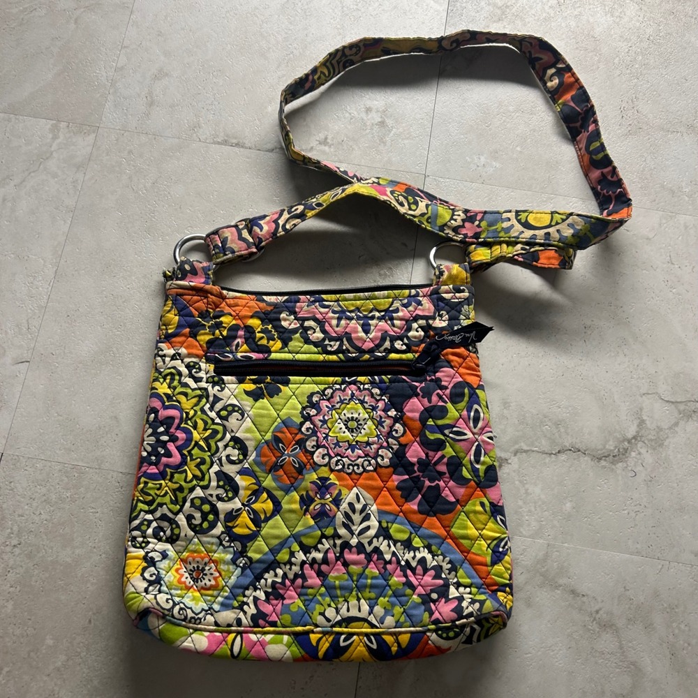 Vera Bradley Crossbody Bag Multicolored Paisley Quilted Cotton Handbag One Size